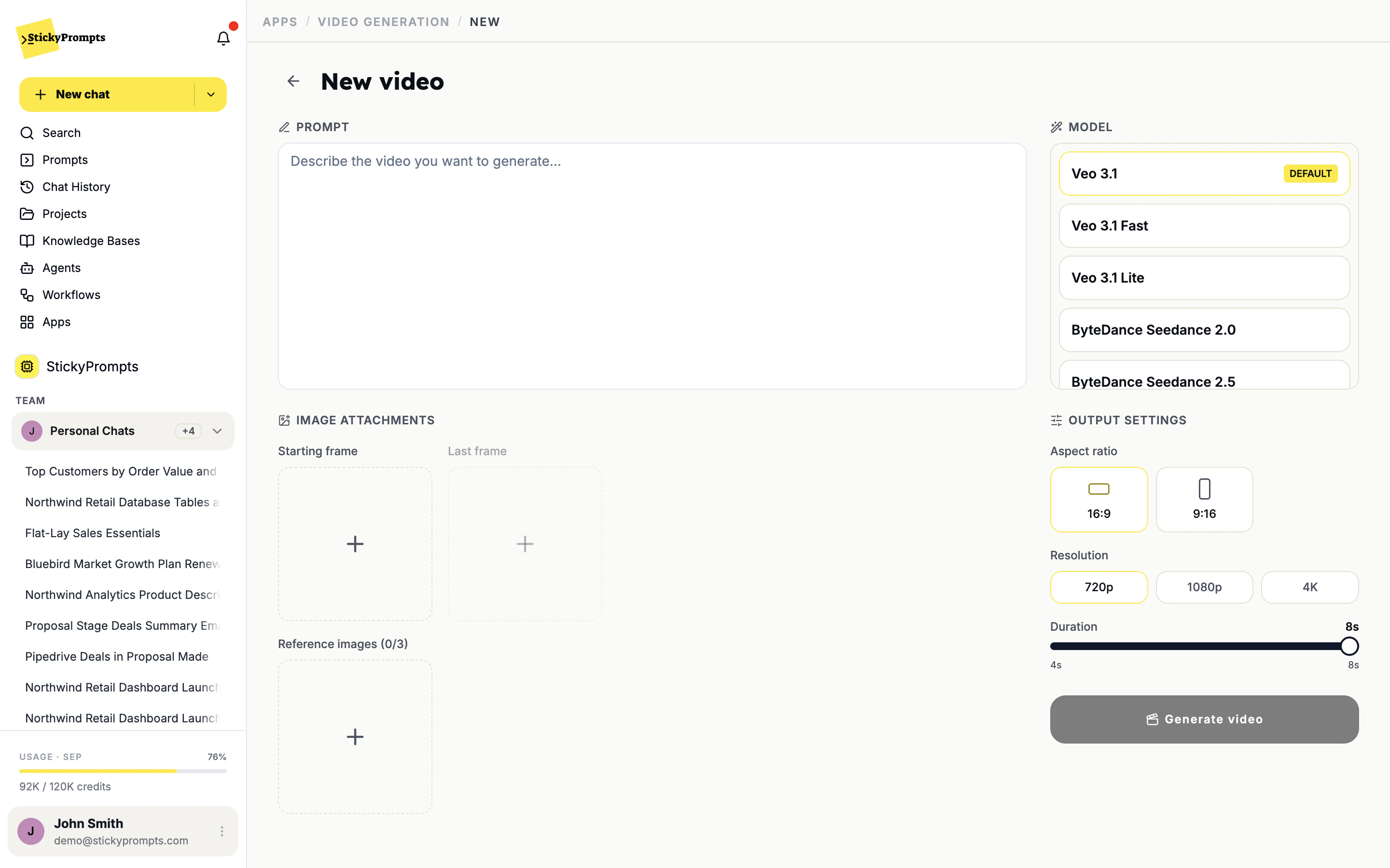 Video generation: Veo, Seedance, Sora and more, with start and end frames